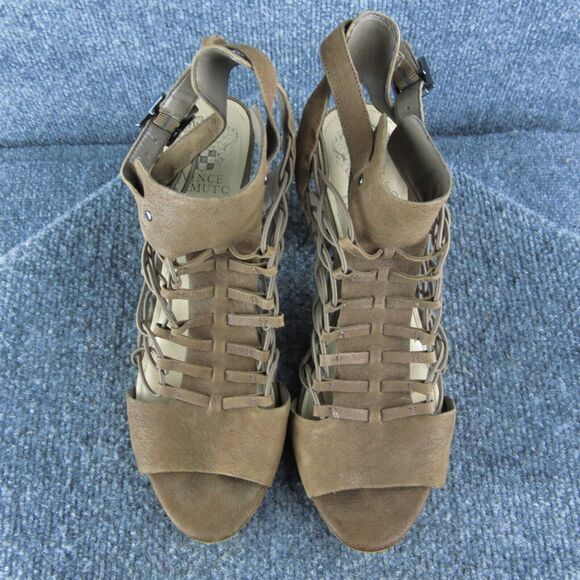 Vince Camuto‎ Evel Women Gladiator Sandal Shoes Size 9.5 Medium Brown Leather - Picture 3 of 10